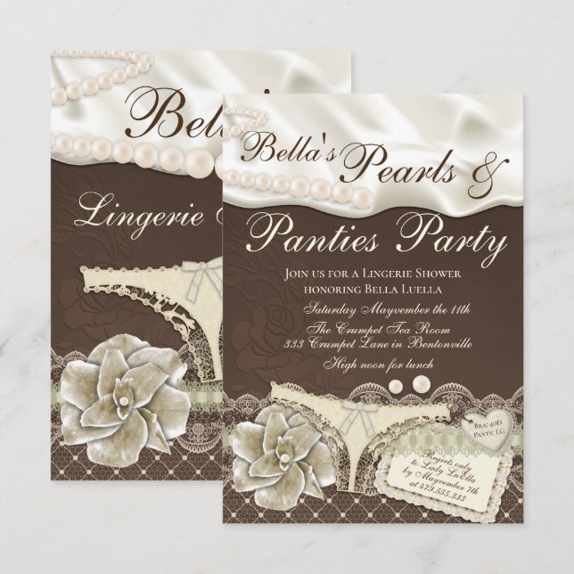 Invitations de douche de lingerie (Devant / Derrière)