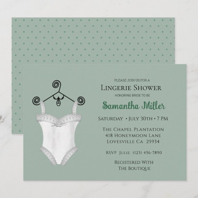 Invitations de douche de lingerie (Devant / Derrière)