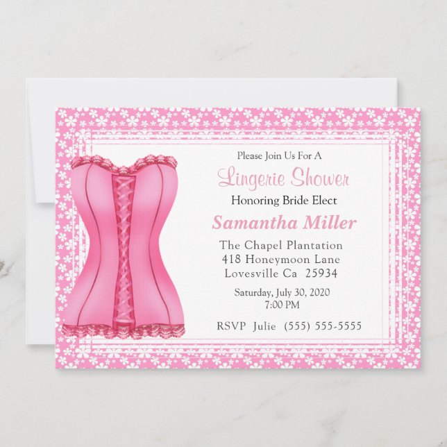 Invitations de douche de lingerie (Devant)