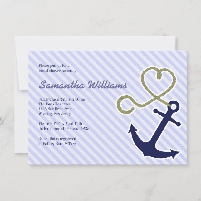 Invitations De Douche Nautique Cute (Devant)