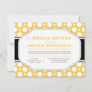 Invitations de douche nuptiale à points gris et ja