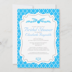 Invitations de douche nuptiale Aqua Quatrefoil