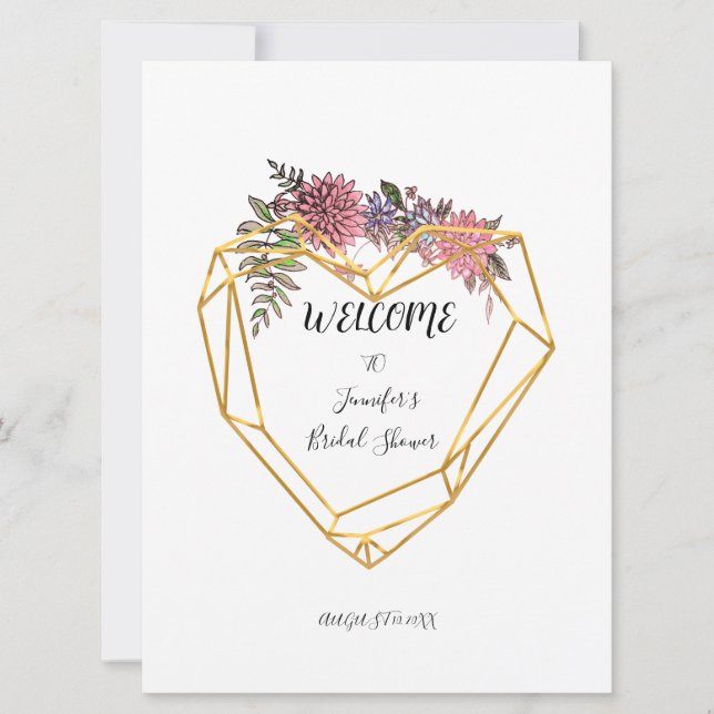 Invitations de douche nuptiale aquarelle botanique (Devant)