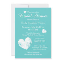 Invitations de douche nuptiale bleu et blanc turqu