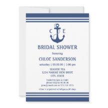 Invitations de douche nuptiale bleu marine