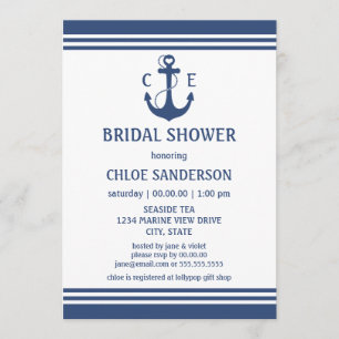 Invitations de douche nuptiale bleu marine