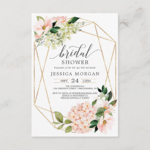 Invitations de douche nuptiale Blush Hydrangea
