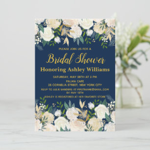 Invitations de douche nuptiale Boho Gold de la Mar