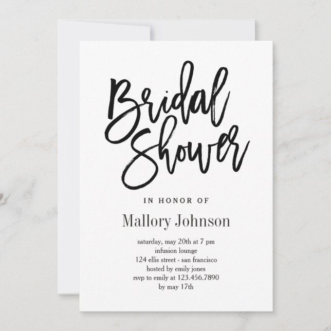 Invitations de douche nuptiale broyées (Devant)