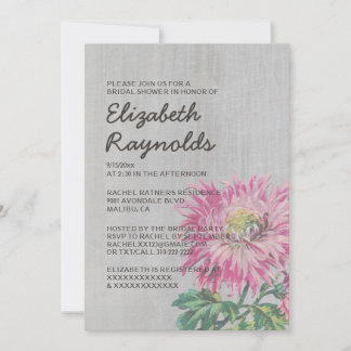 Invitations de douche nuptiale Chrysanths vintages