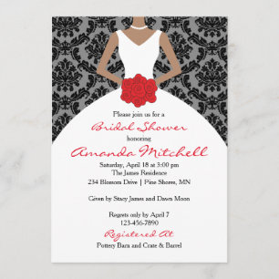 Invitations de douche nuptiale Damas mariée │ Peau