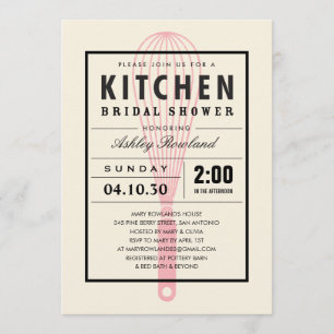 Invitations de douche nuptiale de cuisine
