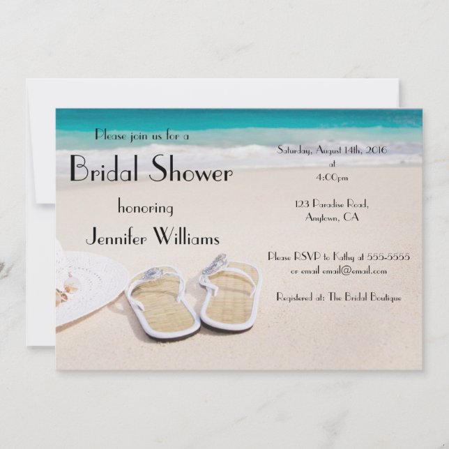Invitations de douche nuptiale de destination Sun  (Devant)