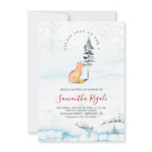 Invitations de douche nuptiale de Fox d'hiver