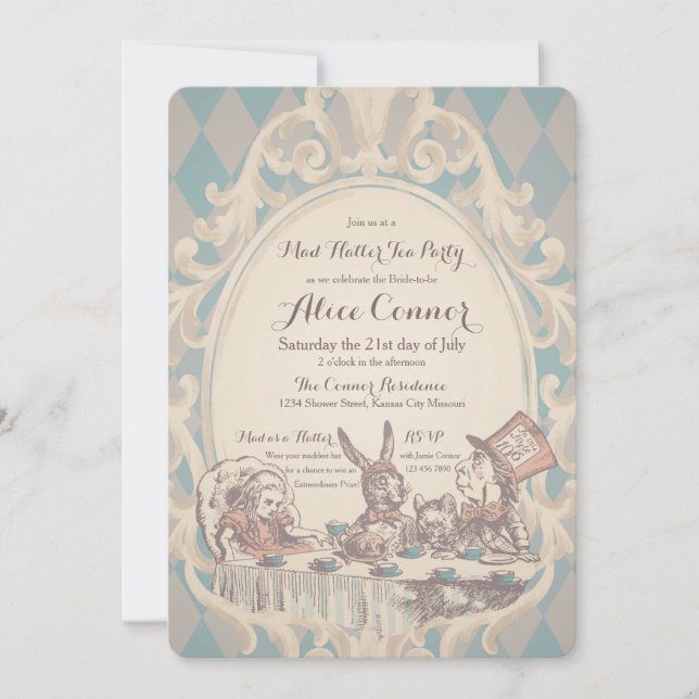 Invitations De Douche Nuptiale De La Fête Du Thé D (Devant)