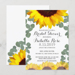 Invitations de douche nuptiale de tournesol Eucaly