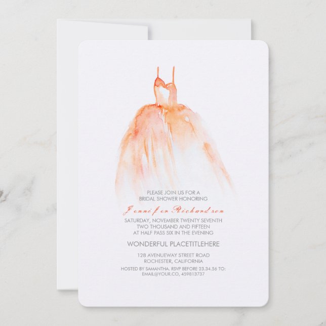 Invitations de douche nuptiale du Mariage d'aquare (Devant)