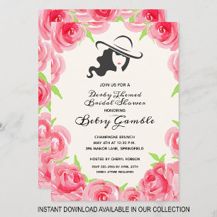 Invitations de douche nuptiale du Rose d'aquarelle