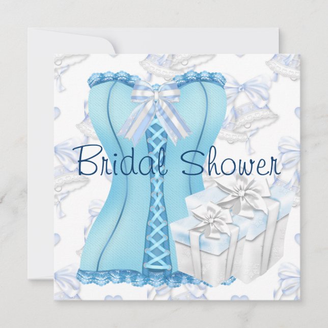 Invitations de douche nuptiale en bleu turquoise (Devant)