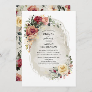 Invitations de douche nuptiale en fleurs rustiques
