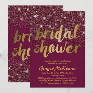 Invitations de douche nuptiale en rubis