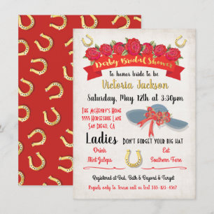 Invitations de douche nuptiale Gold Foil Derby