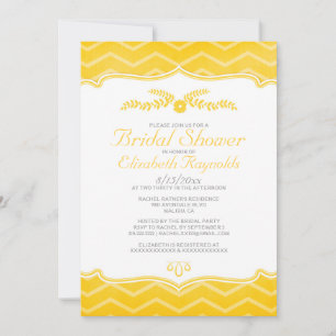 Invitations de douche nuptiale Gold Zigzag