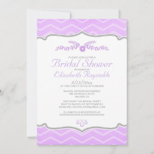 Invitations de douche nuptiale Lavender Zigzag