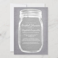 Invitations de douche nuptiale Mason blanc