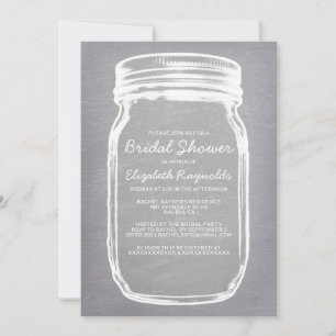 Invitations de douche nuptiale Mason blanc