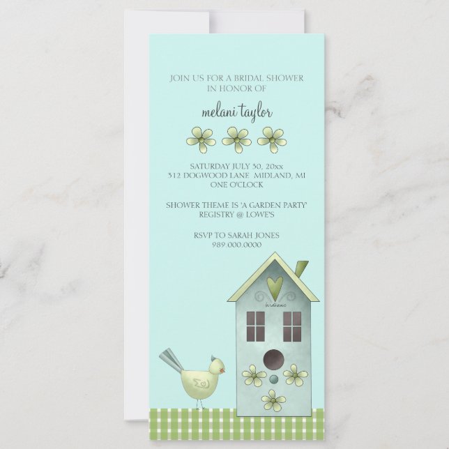 Invitations de douche nuptiale ou événement de Gar (Devant)