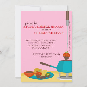 Invitations de douche nuptiale ou fête fondue