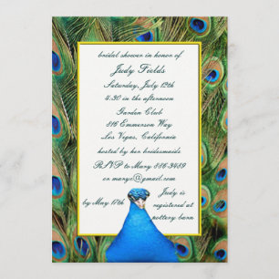 Invitations de douche nuptiale Peacock