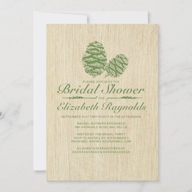 Invitations de douche nuptiale Pine Cone (Devant)