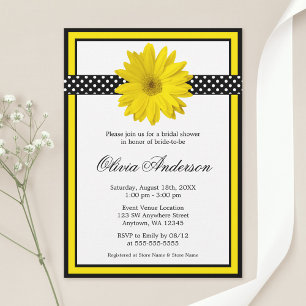 Invitations de douche nuptiale Pois Jaune