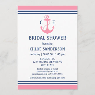 Invitations de douche nuptiale rose