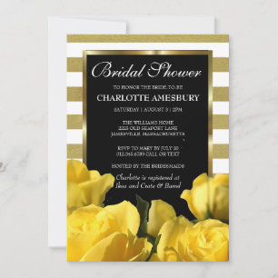 Invitations de douche nuptiale Roses Jaunes