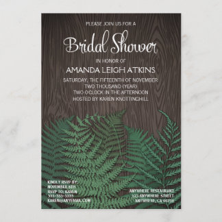 Invitations de douche nuptiale Rustic Fern Mariage