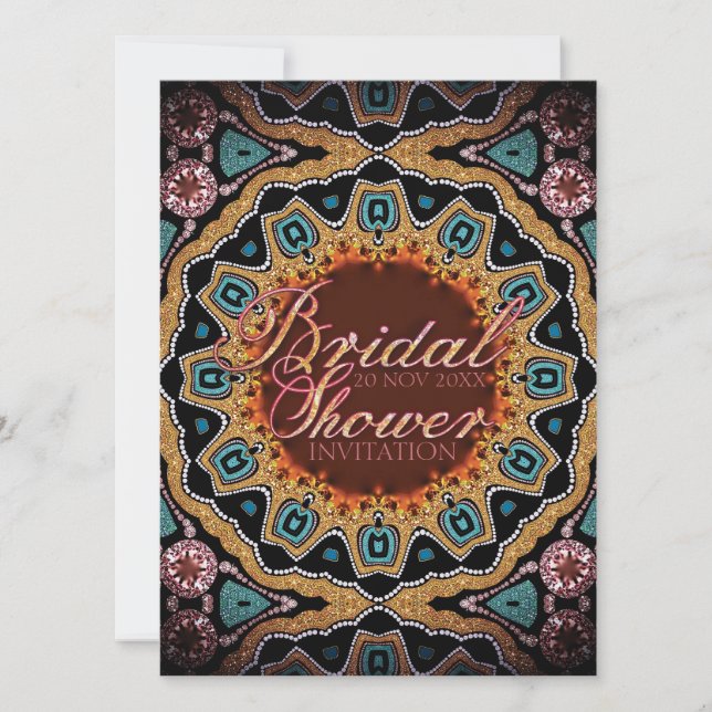 Invitations de douche nuptiale rustique Tribal (Devant)
