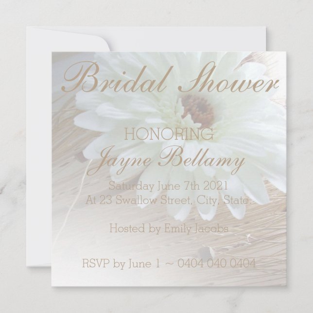 Invitations de douche nuptiale Rustique White Dais (Devant)