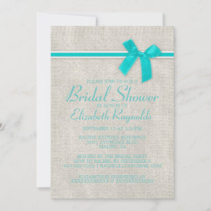 Invitations de douche nuptiale Turquoise Rustic Bu