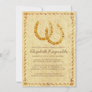Invitations de douche nuptiale vintage Horseshoe