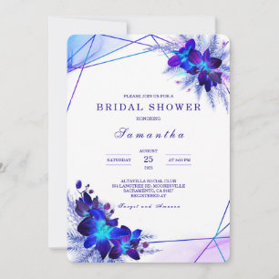 Invitations de douche nuptiale violet Turquoise