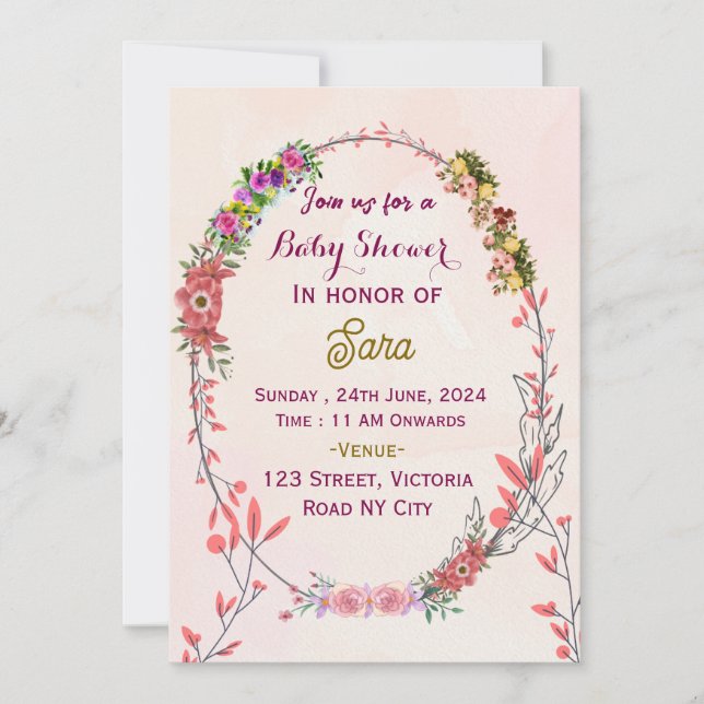 Invitations de douche pour bébé (Devant)