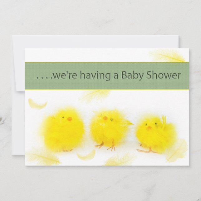 Invitations de douche pour bébé - Bébé poussins (Devant)