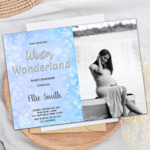 Invitations de douche pour bébé d'hiver Blue Silve