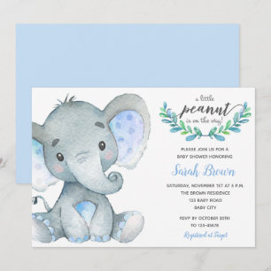Invitations de douche pour bébé garçon (Elephant W