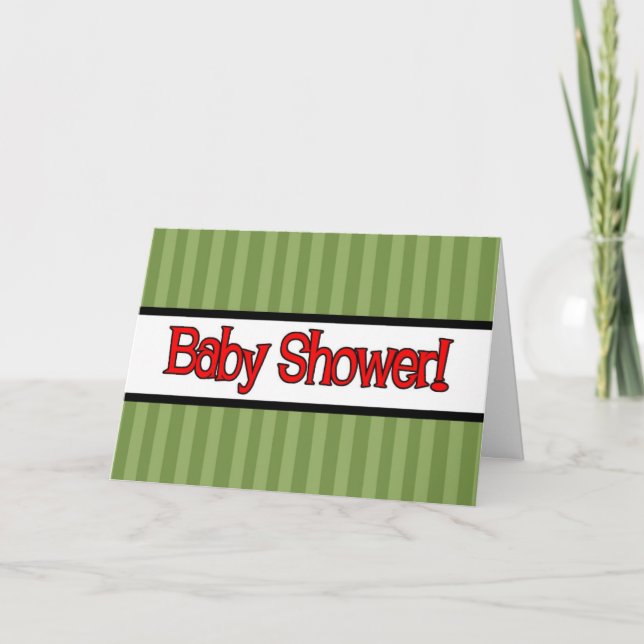 Invitations de douche pour bébé Grille verte (Devant)