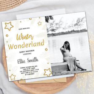 Invitations de douche pour bébé hiver Golden Star 