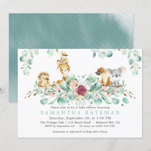 Invitations de douche pour bébé   Safari australie
